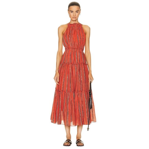 Ulla Johnson Dresses & Skirts - Ulla Johnson Giulietta Stripe Backless Tiered Cotton Maxi Dress in Porto 0 New